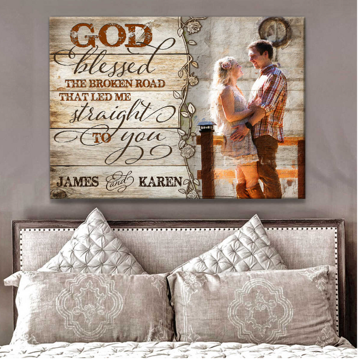 Personalized Canvas Wall Art For Couples Romantic Quotes God Jesus Believer Custom Name & Photo Poster Prints Gifts