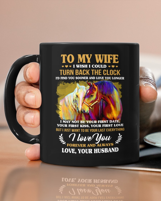 Personalized Coffee Mug For Wife From Husband Horse Lover Find You Sooner Custom Name Black Cup Gifts For Valentine
