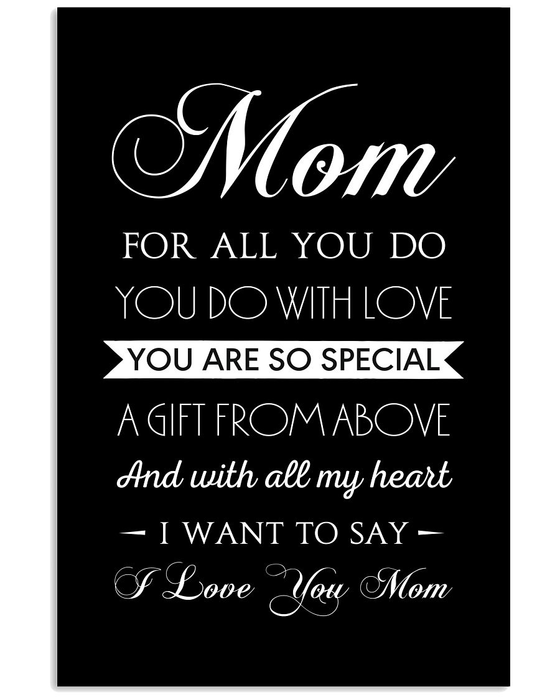 Personalized Canvas Wall Art For Mother From Children I Want To Say I Love You Mom Custom Name Poster Prints Home Decor