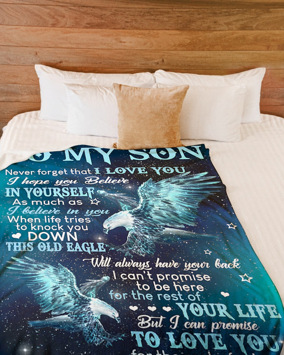 Personalized To My Son Blanket From Mom Dad Custom Name Fly Old Eagle Always Have You Back Gifts For Birthday