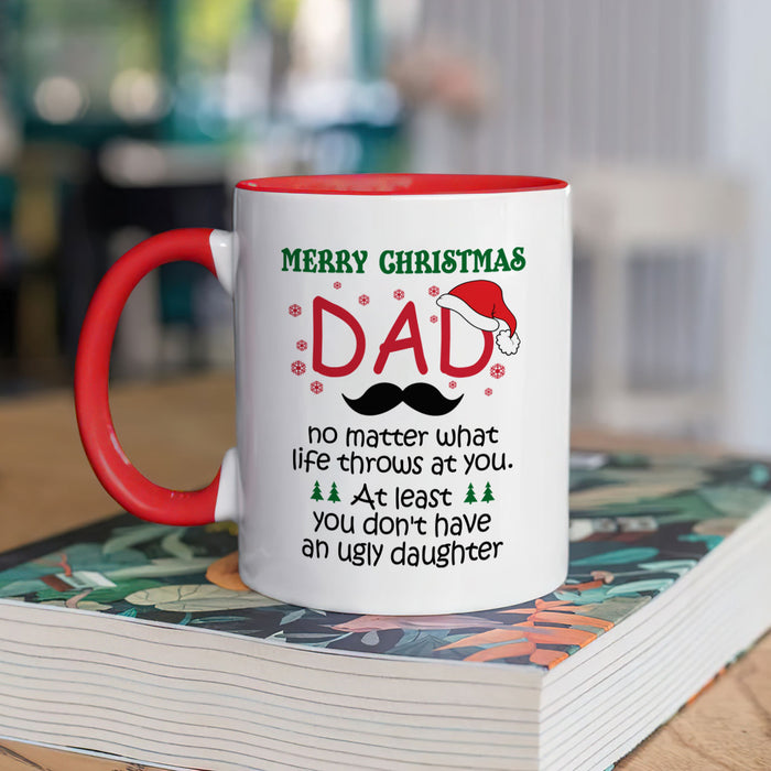 Personalized Coffee Mug For Dad From Kids No Matter What Life Throws At You Custom Name Ceramic Cup Gifts For Christmas