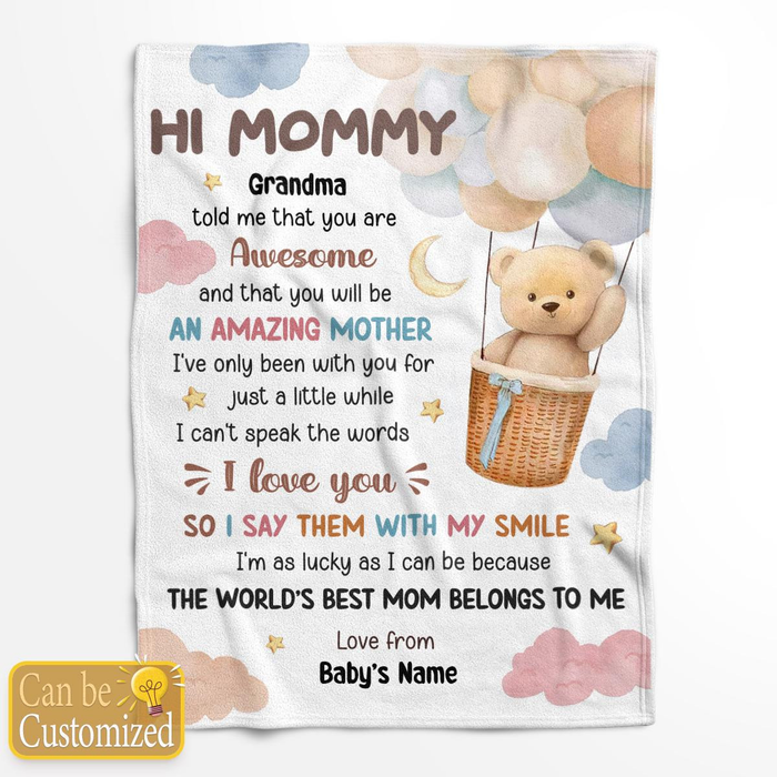 Personalized Blanket For First Time Mom Cute Bear Grandma Told Me That Custom Name Gifts For First Mothers Day Birthday