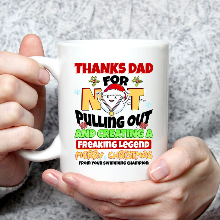 Personalized Coffee Mug For Dad From Kids Creating A Freaking Legend Sperm Custom Name Ceramic Cup Gifts For Christmas