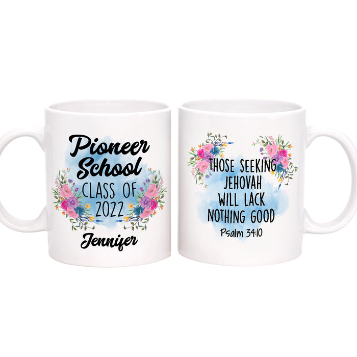Personalized Back To School Mug Pioneer School Class Of Beautiful Flowers Custom Name 11 15oz Ceramic Coffee Cup