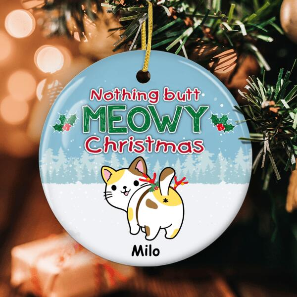 Personalized Ornament For Car Owners Jingle Bell Cluster Nothing But Meowy Custom Name Tree Hanging Gifts For Christmas