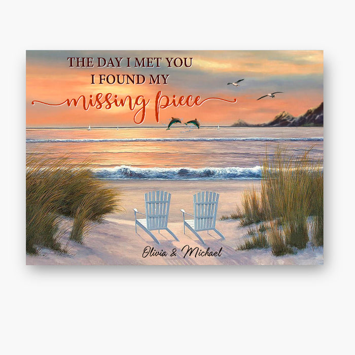 Personalized Canvas Wall Art For Couples I Found My Missing Piece Empty Chair Custom Name Poster Prints Christmas Gifts