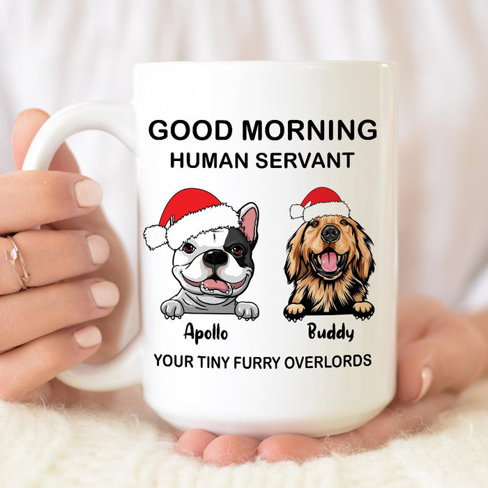 Personalized Coffee Mug Gifts For Dog Lovers Good Morning Your Tiny Furry Overlords Custom Name Naughty Cup For Birthday