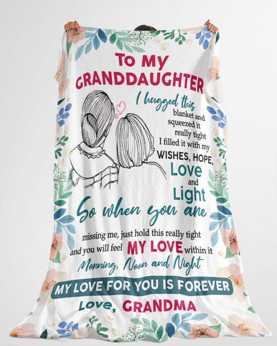 Personalized To My Granddaughter Blanket From Grandma My Love For You Is Forever Floral Custom Name Gifts For Christmas