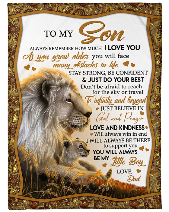 Personalized To My Son Blanket From Parents Custom Name Lion Remember How Much I Love You Gifts For Birthday Christmas